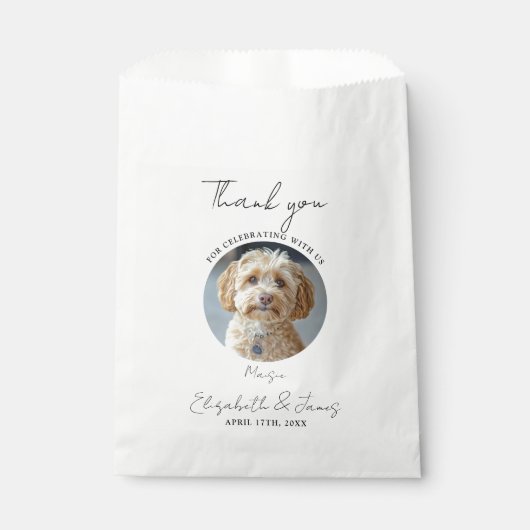 Drinken op ons Pet Dog foto bruiloft Bedankzakje (Voorkant)