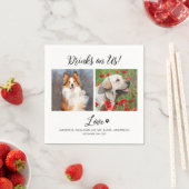 Drinken op ons Pet Photo Modern Stijlvolle bruilof Servet (Insitu)