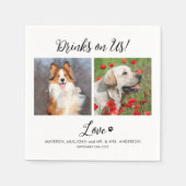 Drinken op ons Pet Photo Modern Stijlvolle bruilof Servet (Voorkant)