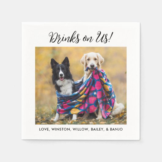Drinken op ons Schattigee leuke foto Modern Pet Do Servet (Voorkant)