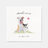 Drinken op ons | Schattigee Pet Dog Bruiloft Servet (Voorkant)