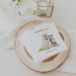 Drinken op ons | Schattigee Pet Dog Bruiloft Servet