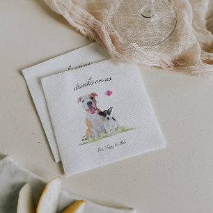 Drinken Op Onze Kosten Cute Huwelijk van de Hond Servet