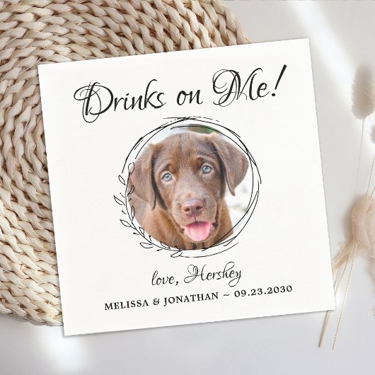 Drinken op Persoonlijk Persoonlijk Pet Foto Dog We Servet
