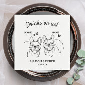 Drinken op US Dog French Bulldogs bruiloft cocktai Servet