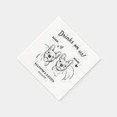 Drinken op US Dog French Bulldogs bruiloft cocktai Servet (Hoek)