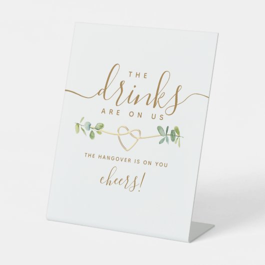 Drinken op Us Funny Open Bar voetstuk Reclamebord Met Voetstuk (Voorkant)