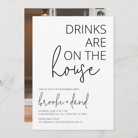 Drinken over de Amerikaanse uitnodiging tot het op (Voorkant / Achterkant)