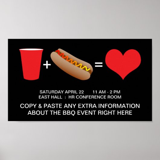 drinken plus hotdogs evenaart liefde poster (Voorkant)