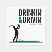 Drinken & Rijden Adult Golf Verjaardagsfeestje Servet (Voorkant)