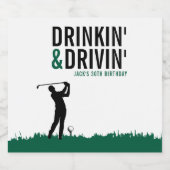 Drinken & Rijden Volwassenen Golf Verjaardagsfeest Bier Etiket (Enkel label)