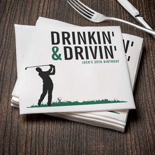 Drinken & Rijden Volwassenen Golf Verjaardagsfeest Servet