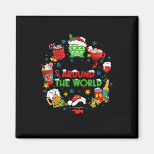 Drinken Rond De Wereld Familie Kerstvakantie Magneet