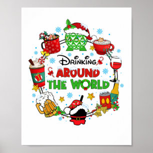 Drinken Rond De Wereld Familie Kerstvakantie Poster