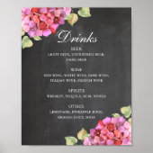 Drinken staaf voor het Chalkboard bruiloft. Roze b Poster (Voorkant)