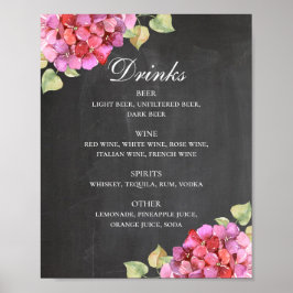 Drinken staaf voor het Chalkboard bruiloft. Roze b Poster