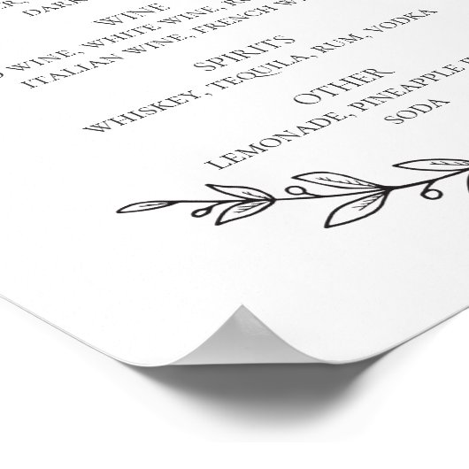 Drinken staaf voor het lappen van zwarte en witte  poster (Hoek)