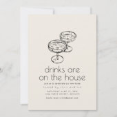 Drinken staan op de House Housewarming Party Invit Kaart (Voorkant)