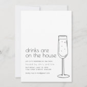 Drinken staan op de House Housewarming Party Invit Kaart (Voorkant)