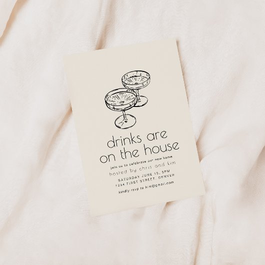 Drinken staan op de House Housewarming Party Invit Kaart
