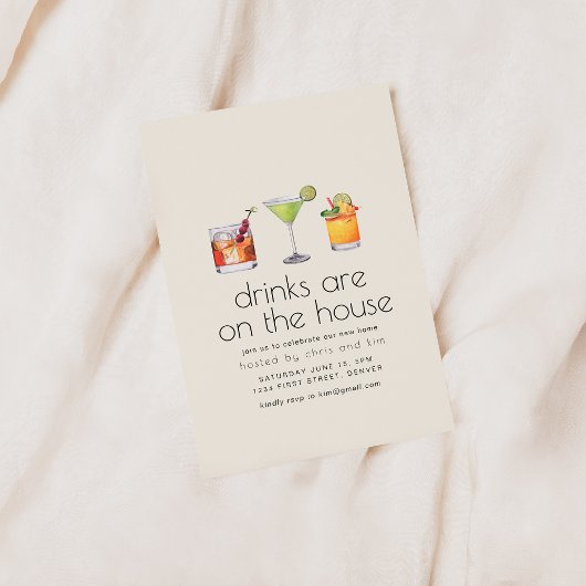 Drinken staan op de House Housewarming Party Invit Kaart