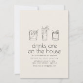 Drinken staan op de House Housewarming Party Invit Kaart (Voorkant)