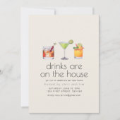 Drinken staan op de House Housewarming Party Invit Kaart (Voorkant)
