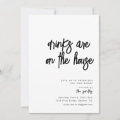Drinken staan op de House Housewarming uitnodiging (Voorkant)