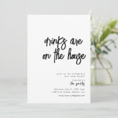 Drinken staan op de House Housewarming uitnodiging (Staand voorkant)