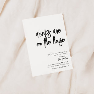 Drinken staan op de House Housewarming uitnodiging