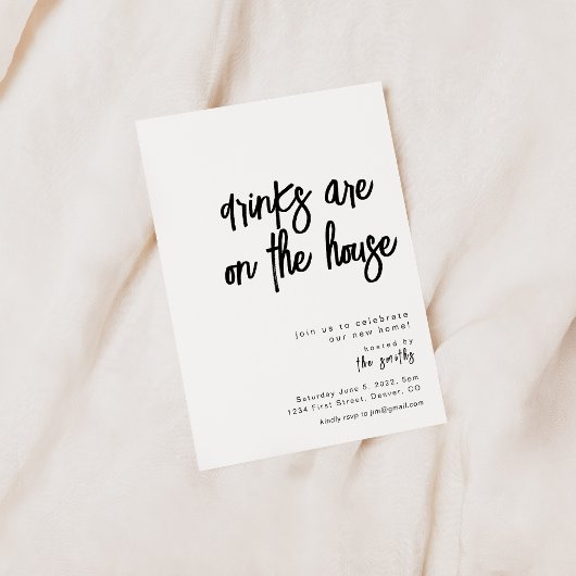 Drinken staan op de House Housewarming uitnodiging