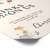 Drinken staan op ons Boho Wildflower Wedding Sign Poster (Hoek)