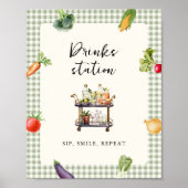 Drinken Stationsbar Tafelbord Boerderij Vrijgezell Poster (Voorkant)