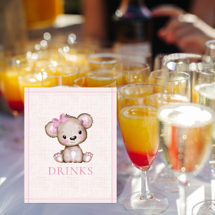 Drinken Tabel Cute Girl Beer Baby shower Poster