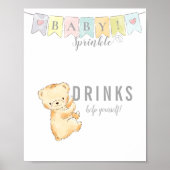 Drinken Tafel Bord Baby Sprinkle Beer en Banner Poster (Voorkant)