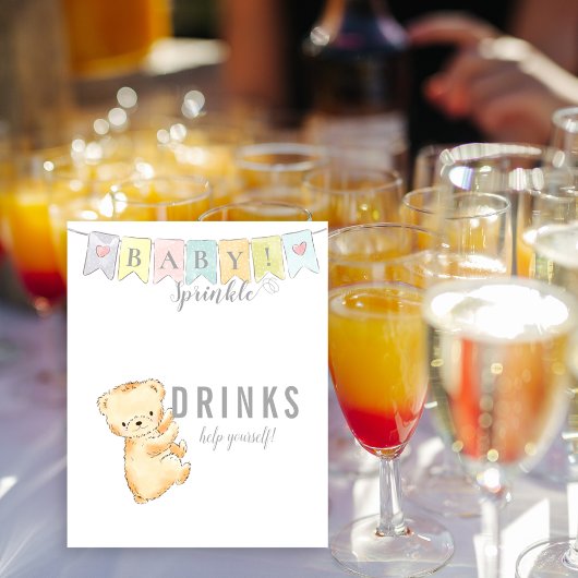 Drinken Tafel Bord Baby Sprinkle Beer en Banner Poster