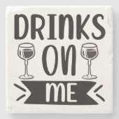 Drinken tegen mij stenen onderzetter (Voorkant)