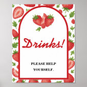 Drinken Teken Aardbei Berry Sweet Baby shower Poster (Voorkant)