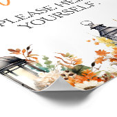 DRINKEN TEKENEN een beetje pompoen Baby shower Poster (Hoek)