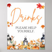 DRINKEN TEKENEN een beetje pompoen Baby shower Poster (Voorkant)