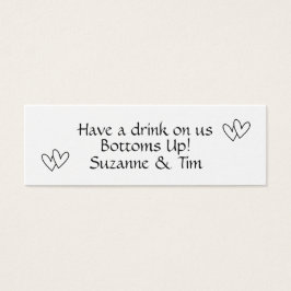 Drinken token - Heb een Drink op ons! Bruiloften,  Mini Visitekaartjes