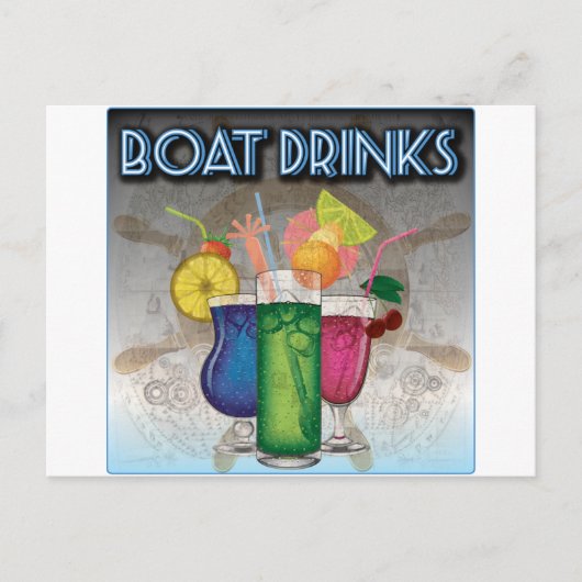 Drinken van de boot briefkaart (Voorkant)