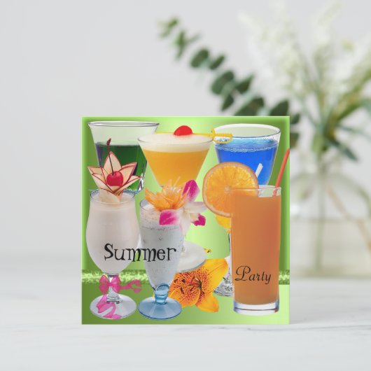 Drinken van de zomerpartij Tropische Lime Green Co Kaart (Staand voorkant)