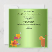 Drinken van de zomerpartij Tropische Lime Green Co Kaart (Achterkant)