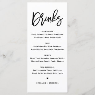 Drinken van het zwarte oude moderne kalligrafie menu