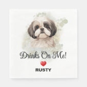 Drinken van mij Shih Tzu bruiloft Servet (Voorkant)