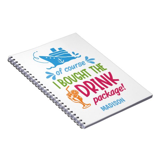 Drinken voor aangepaste naam cruise notitieboek (Rechterzijde)