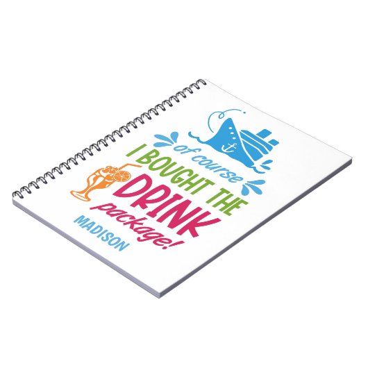 Drinken voor aangepaste naam cruise notitieboek (Linkerzijde)