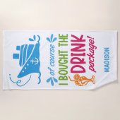 Drinken voor aangepaste naam cruise strandlaken (Voorkant)