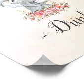 Drinken voor baby olifant Baby shower Poster (Hoek)